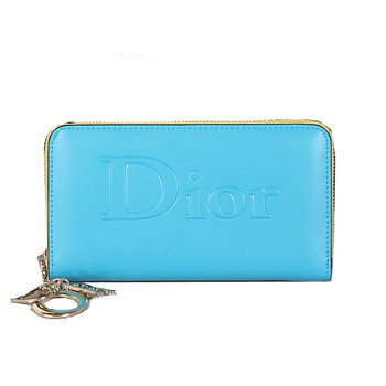 dior wallet calfksin leather 116 skyblue&yellow dior wallet calfksin leather 116 skyblue&yellow